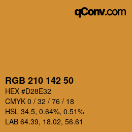 Color code: RGB 210 142 50 | qconv.com