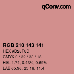 Color code: RGB 210 143 141 | qconv.com
