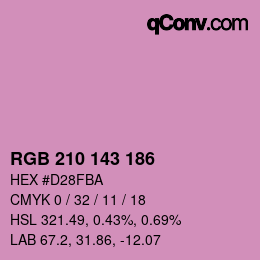 Farbcode: RGB 210 143 186 | qconv.com