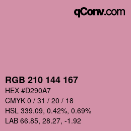 颜色代码: RGB 210 144 167 | qconv.com