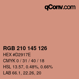 Código de color: RGB 210 145 126 | qconv.com