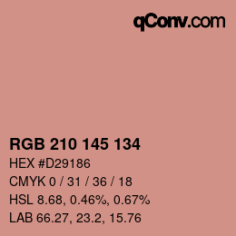 Código de color: RGB 210 145 134 | qconv.com