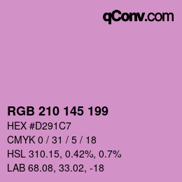 Color code: RGB 210 145 199 | qconv.com