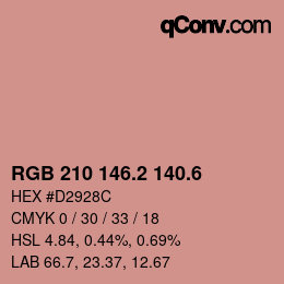 カラーコード: RGB 210 146.2 140.6 | qconv.com