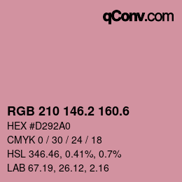 カラーコード: RGB 210 146.2 160.6 | qconv.com