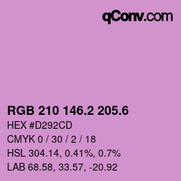 カラーコード: RGB 210 146.2 205.6 | qconv.com