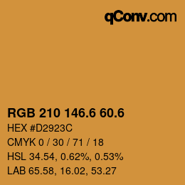 カラーコード: RGB 210 146.6 60.6 | qconv.com