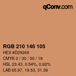 カラーコード: RGB 210 146 105 | qconv.com