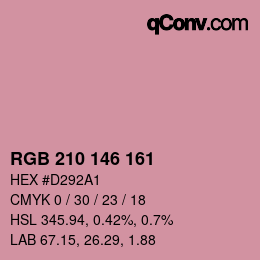 Código de color: RGB 210 146 161 | qconv.com