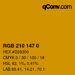 Color code: RGB 210 147 0 | qconv.com