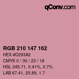 カラーコード: RGB 210 147 162 | qconv.com