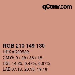 Color code: RGB 210 149 130 | qconv.com