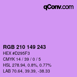 Color code: RGB 210 149 243 | qconv.com