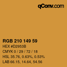 Color code: RGB 210 149 59 | qconv.com