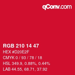 Color code: RGB 210 14 47 | qconv.com