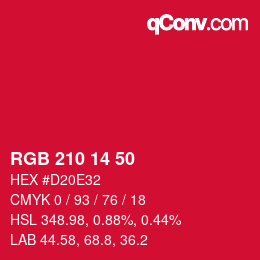 Color code: RGB 210 14 50 | qconv.com