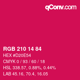 Color code: RGB 210 14 84 | qconv.com