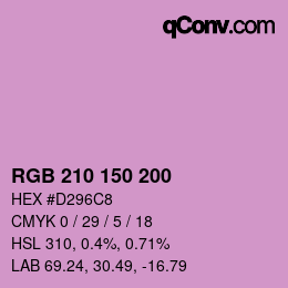 Color code: RGB 210 150 200 | qconv.com