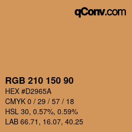 カラーコード: RGB 210 150 90 | qconv.com