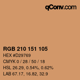 Color code: RGB 210 151 105 | qconv.com