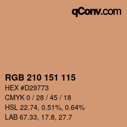 Color code: RGB 210 151 115 | qconv.com