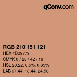 Color code: RGB 210 151 121 | qconv.com