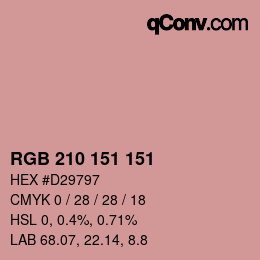 Color code: RGB 210 151 151 | qconv.com