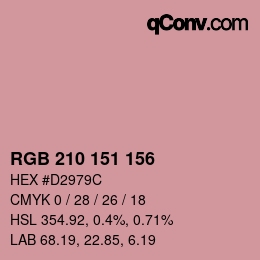 Color code: RGB 210 151 156 | qconv.com