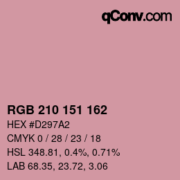 Color code: RGB 210 151 162 | qconv.com