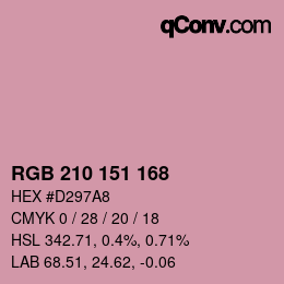 Color code: RGB 210 151 168 | qconv.com