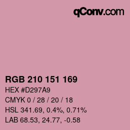 Color code: RGB 210 151 169 | qconv.com