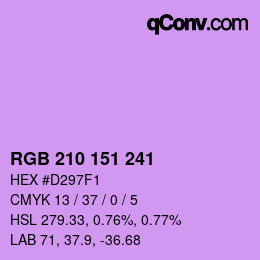 カラーコード: RGB 210 151 241 | qconv.com