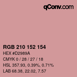 Farbcode: RGB 210 152 154 | qconv.com