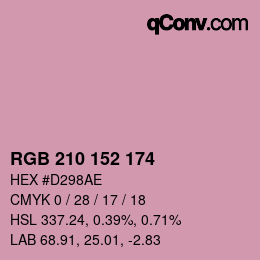 颜色代码: RGB 210 152 174 | qconv.com