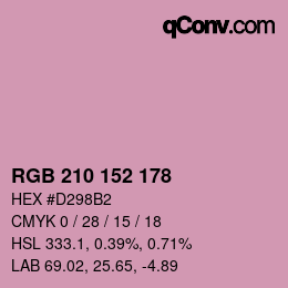 Code couleur: RGB 210 152 178 | qconv.com