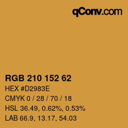 Código de color: RGB 210 152 62 | qconv.com