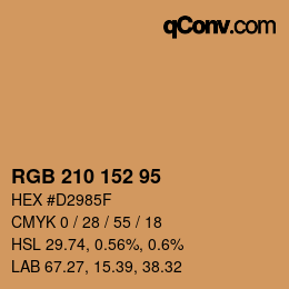 Code couleur: RGB 210 152 95 | qconv.com