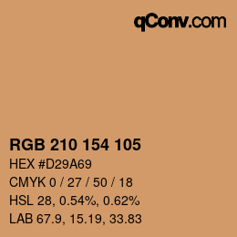 Color code: RGB 210 154 105 | qconv.com