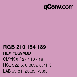 Color code: RGB 210 154 189 | qconv.com