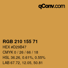 Color code: RGB 210 155 71 | qconv.com