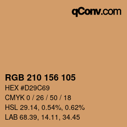 Color code: RGB 210 156 105 | qconv.com