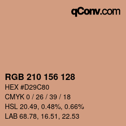 Color code: RGB 210 156 128 | qconv.com