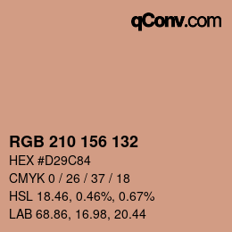 颜色代码: RGB 210 156 132 | qconv.com