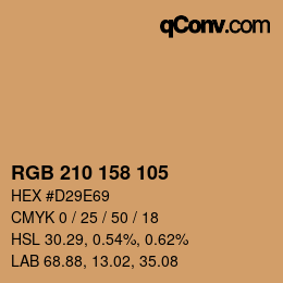 カラーコード: RGB 210 158 105 | qconv.com