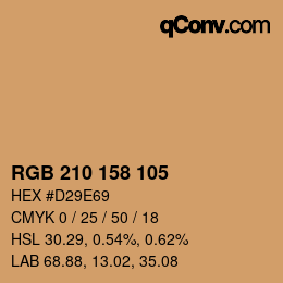 Color code: RGB 210 158 105 | qconv.com