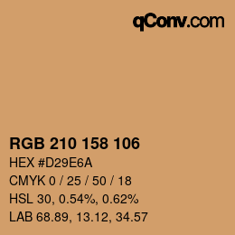Color code: RGB 210 158 106 | qconv.com