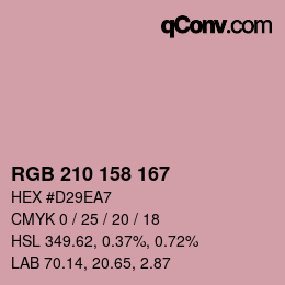 颜色代码: RGB 210 158 167 | qconv.com