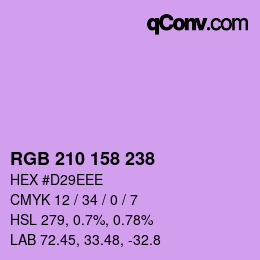 カラーコード: RGB 210 158 238 | qconv.com