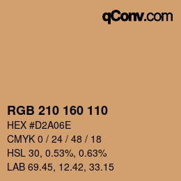 Color code: RGB 210 160 110 | qconv.com