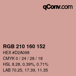 Color code: RGB 210 160 152 | qconv.com